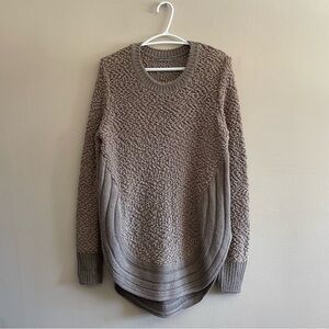 Suzy Shier Cozy Taupe Popcorn Knit Raglan Sweater — Size Large EUC